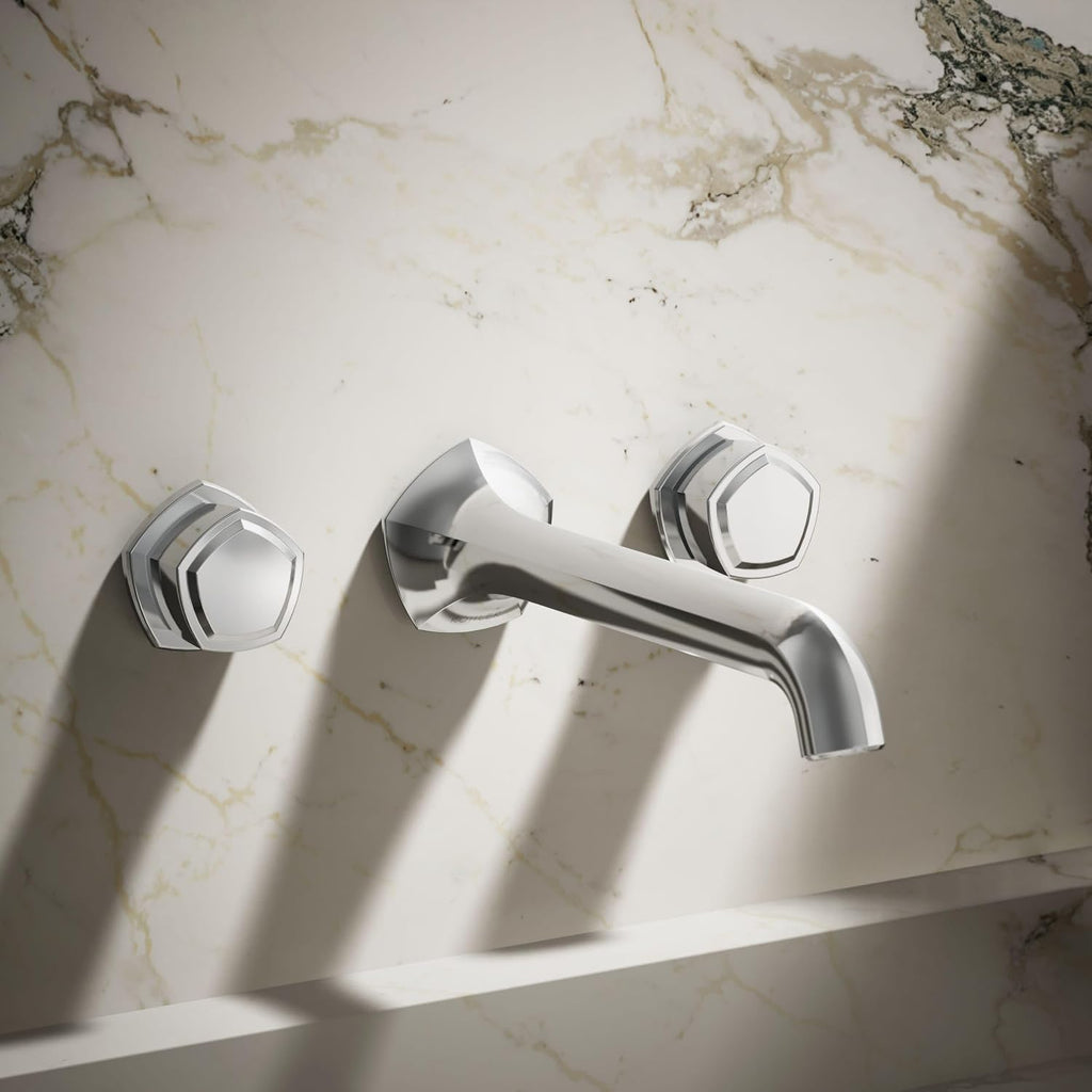 KOHLER K-T27013-9-CP Occasion Wall-Mount Bathroom Sink Faucet Knob Handle Trim, 1.2 GPM, Premium Durable Metal, Polished Chrome