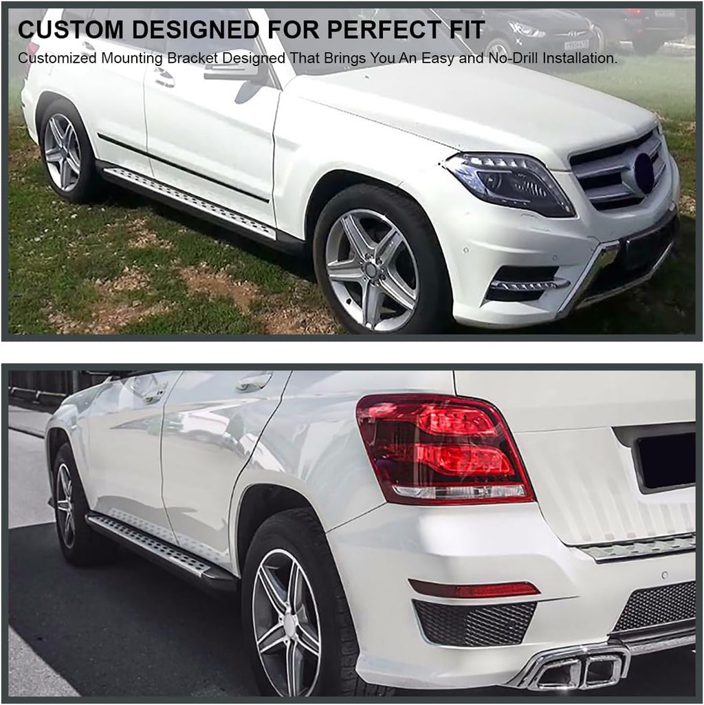 Spec-D Tuning Black Running Boards Side Step Bars Compatible with 2010-2015 Mercedes Benz GLK350 X204