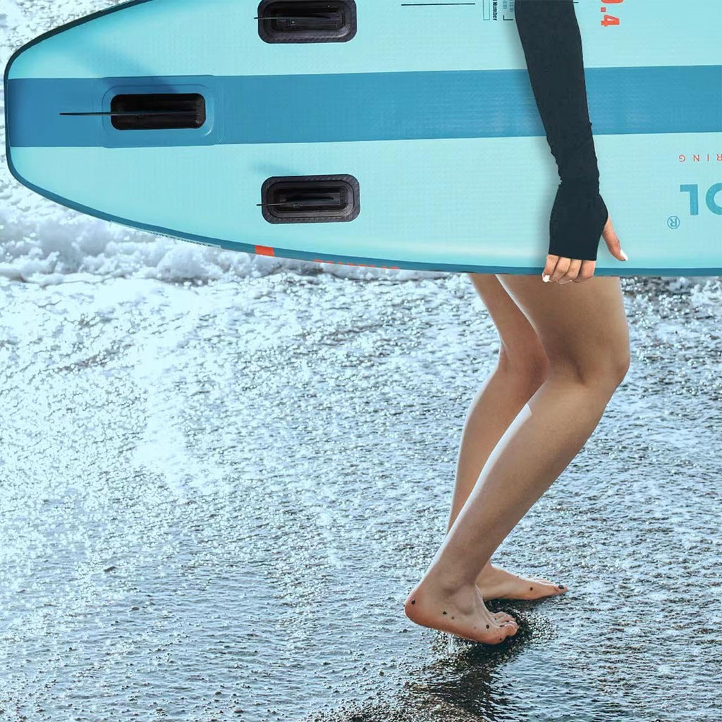 Inflatable Stand Up Paddle Board,10'4'×32'×6' Surfing Standing Paddle Board with SUP Accessories & Backpack, Non-Slip Deck,Removable Fins,Leash,Paddle,Hand Pump for Youth & Adult(Lake Blue)