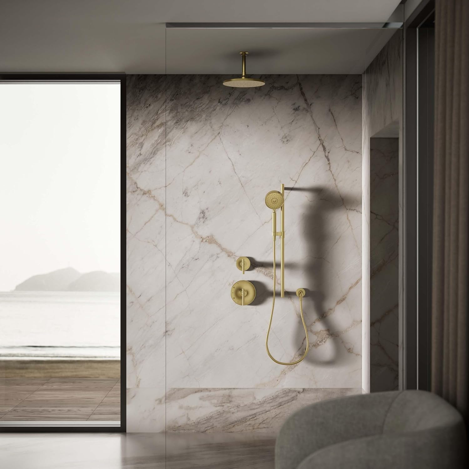 Kohler 13689-G-2MB Contemporary Round 10' single-function rainhead, 1.75 gpm, Vibrant Brushed Moderne Brass