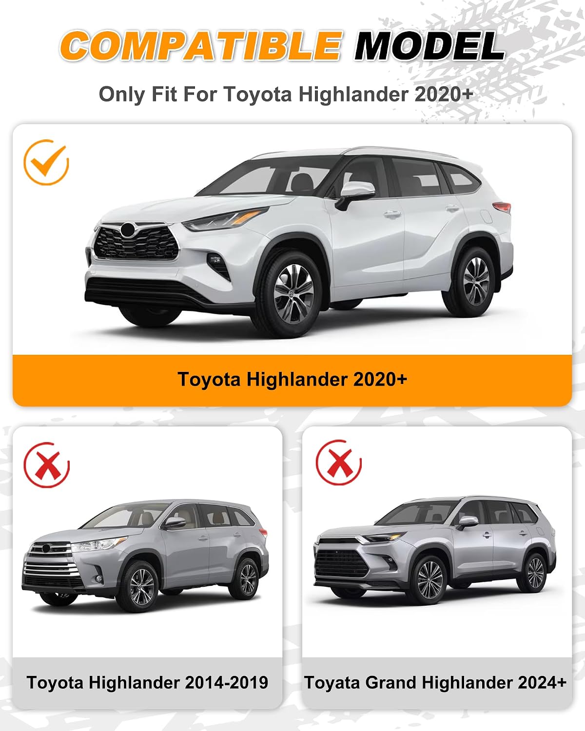 Black Running Board Fit for 2020-2026 Toyota Highlander L LE XLE XSE Limited Platinum Hybrid Bronze Edition Aluminum Alloy Side Step
