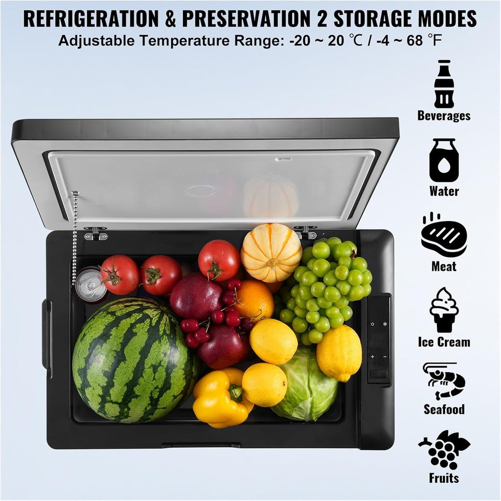 Car Refrigerator 12 Volt 70 L Single Portable Freezer 12/24V DC And 100-240V AC Compressor Cooler For Outdoor Camping RV