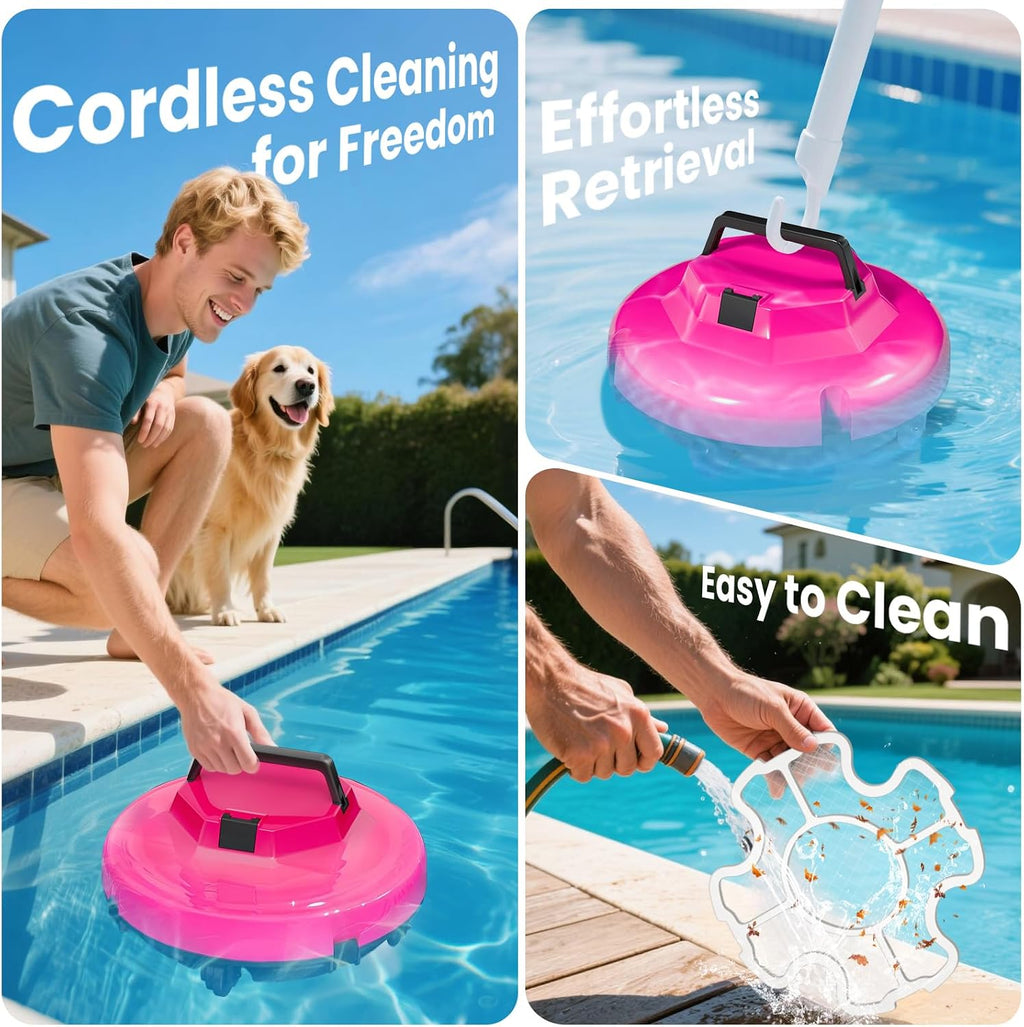 2026 Cordless Robotic Pool Cleaner - 120 Mins Automatic Pool Vacuum for Above Ground Pool & In - Ground Flat Pools up to 1000 Sq.Ft, Robot Pool Cleaner with Self - Parking Tech