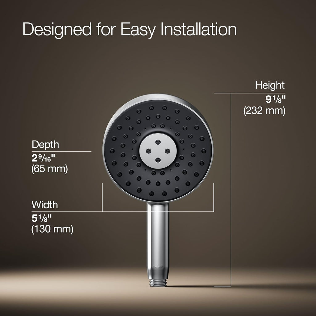 Kohler 26282-CP Statement® Round three-function handshower, 2.5 gpm, Polished Chrome