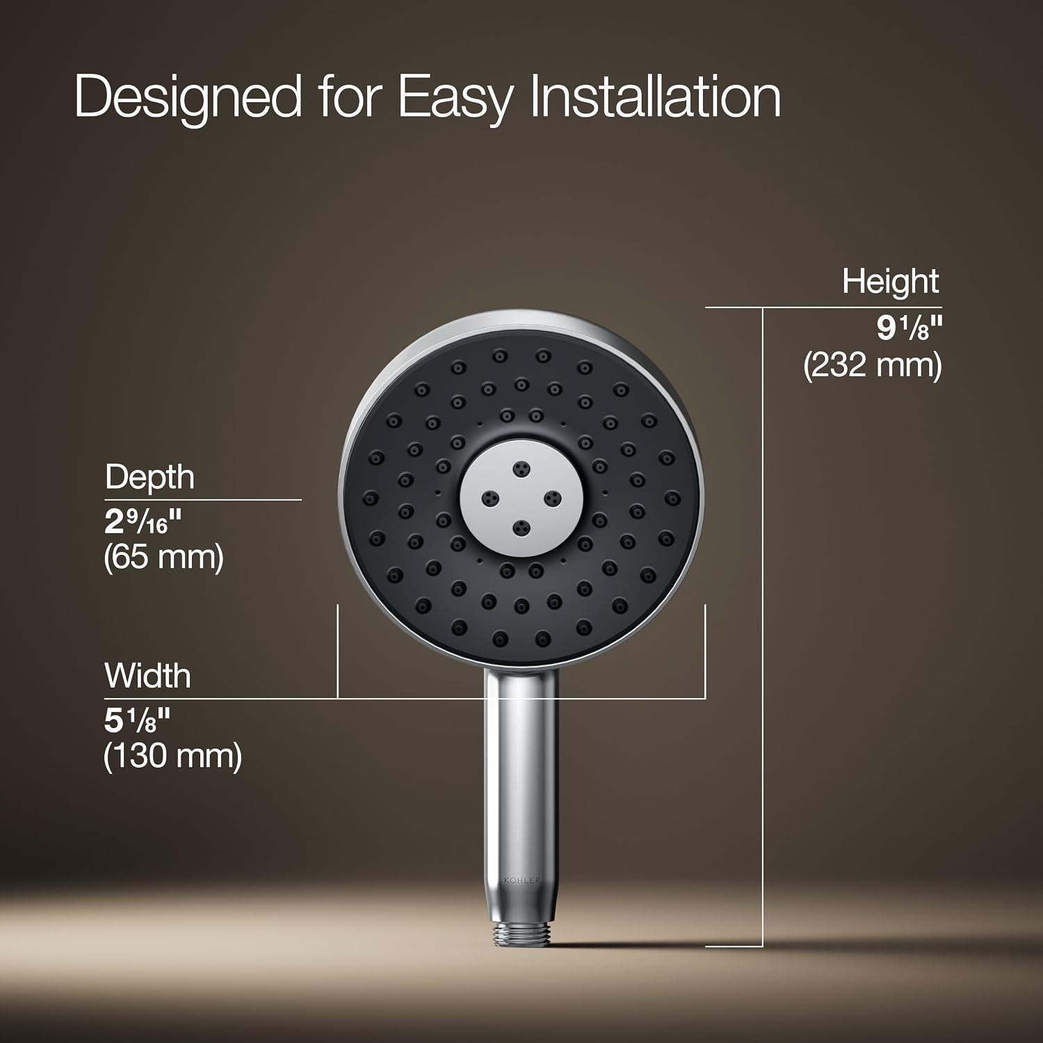 Kohler 26282-CP Statement® Round three-function handshower, 2.5 gpm, Polished Chrome