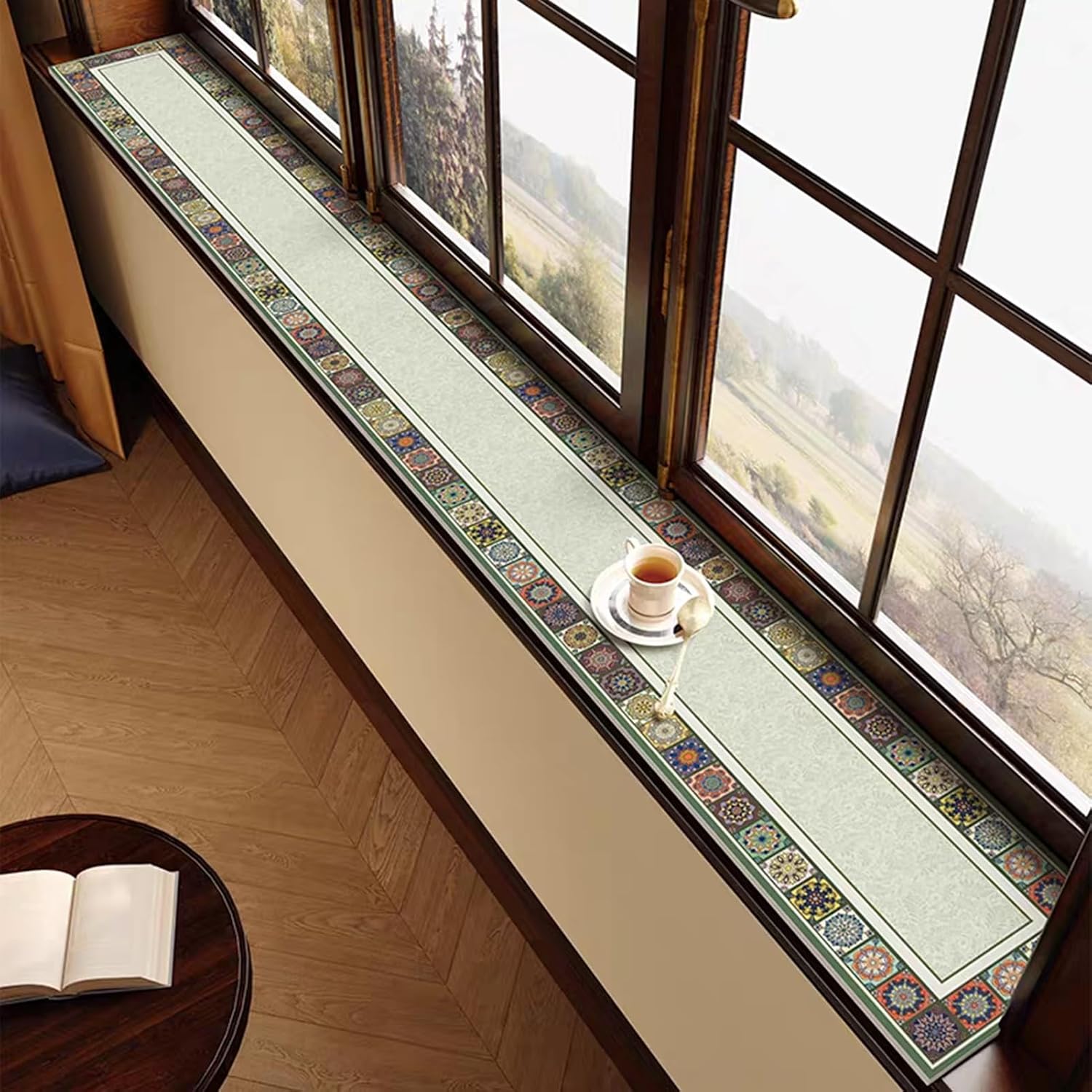 Window Sill Mat 10/15/20/30/35/40/50/60/70cm Widths Window Ledge Guard Cover with Pattern, Windowsill Decorative Protection Pad for Replacement/Remodel(27x47in/70x120cm)