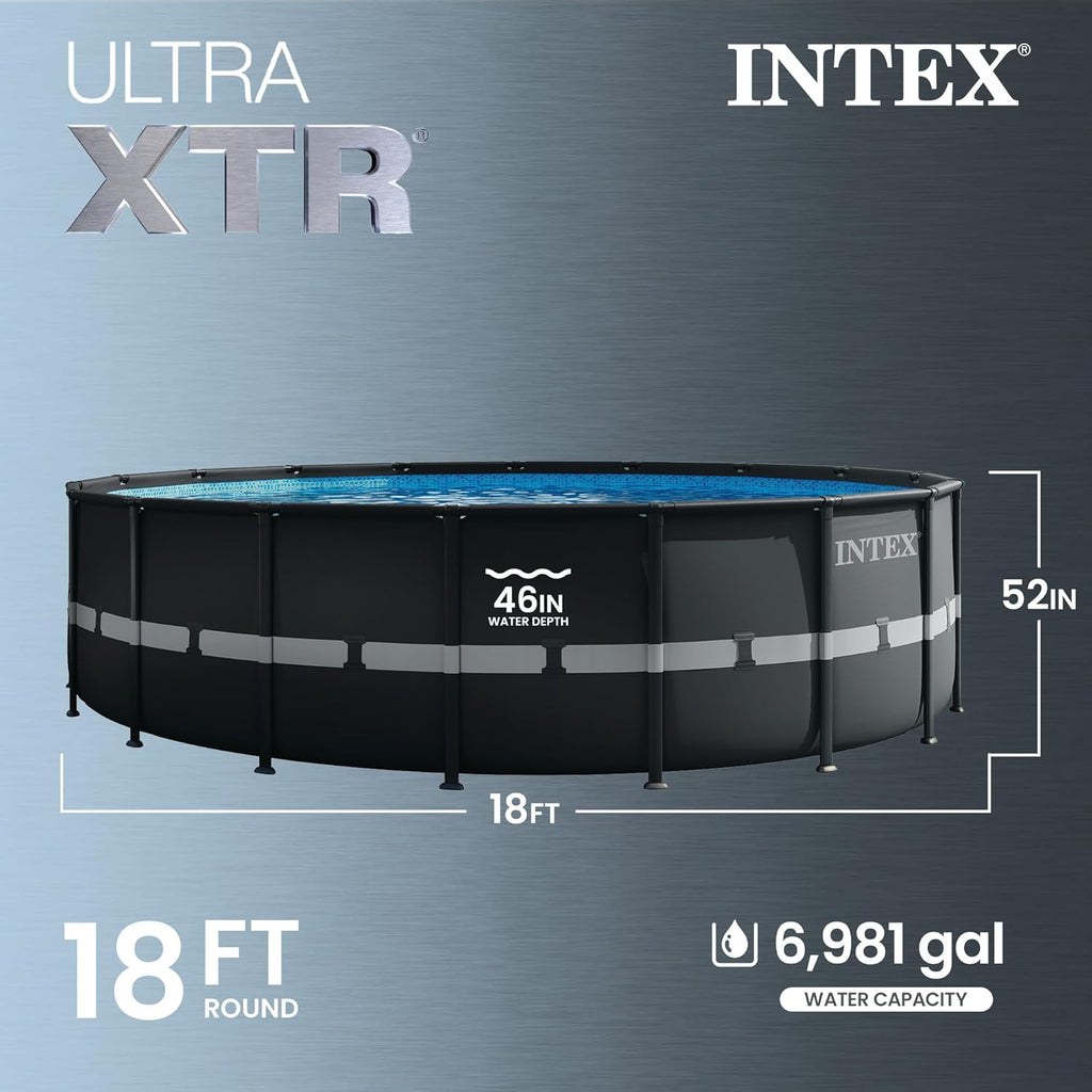 INTEX 26329EH Ultra XTR 18ft x 52in Above Ground Swimming Pool Set with Sand Filter Pump and Deluxe Automatic Vacuum Cleaner