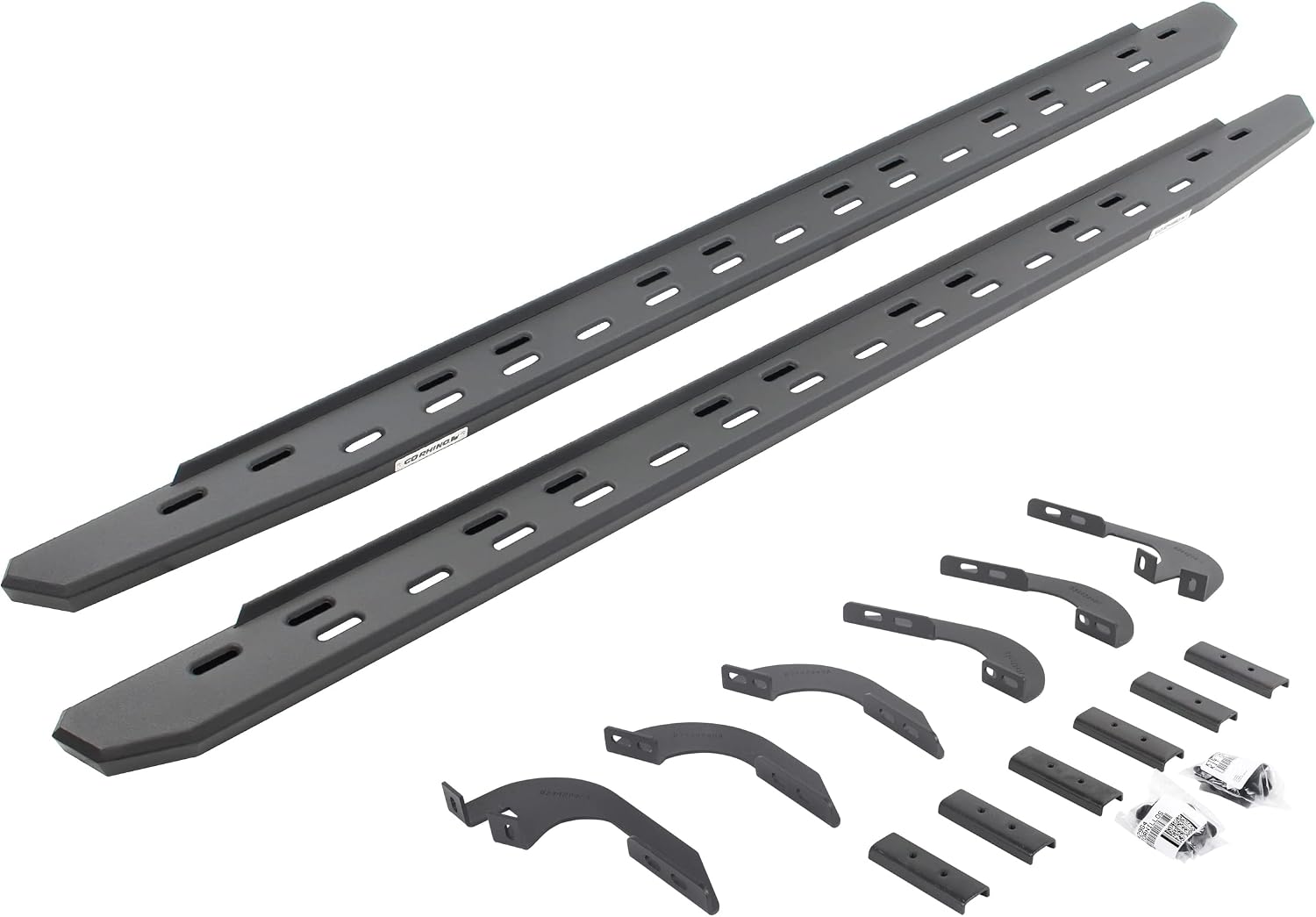 Go Rhino RB30 Slim Running Boards & Brackets | Cab Length, Galvanized Steel, Textured Black | 69643280SPC | Fits 2024 Toyota Tacoma Double Cab