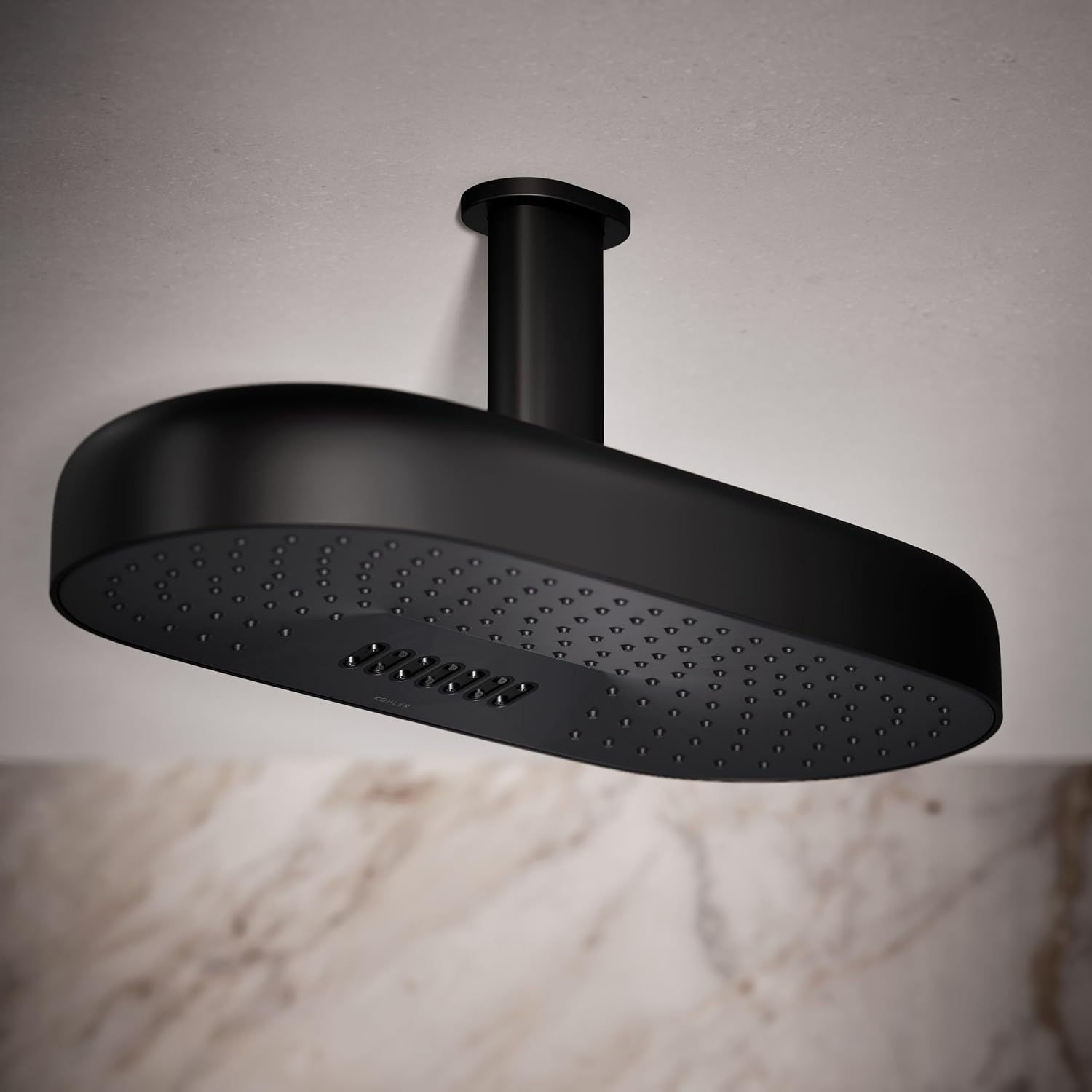 Kohler 26297-BL Statement® Oblong 18' two-function rainhead, 2.5 gpm, Matte Black
