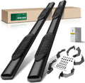 YHTAUTO 6 Inch Running Boards Side Steps Compatible with Toyota Tacoma 2005-2023 (Crew Cab/Double Cab) Oval Straight Carbon Steel Black Powder, Truck Side Step Rails, Set of 2