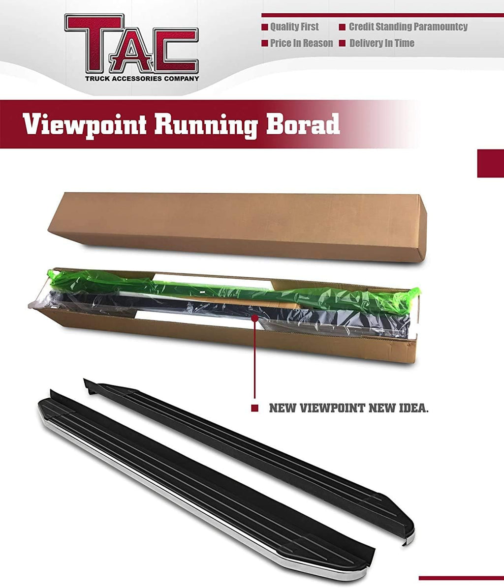 TAC Running Boards Compatible with 2016-2022 Honda Pilot SUV Aluminum Black Side Steps Nerf Bars Step Rails Truck Pickup Rock Panel Off Road Exterior Accessories 2pcs