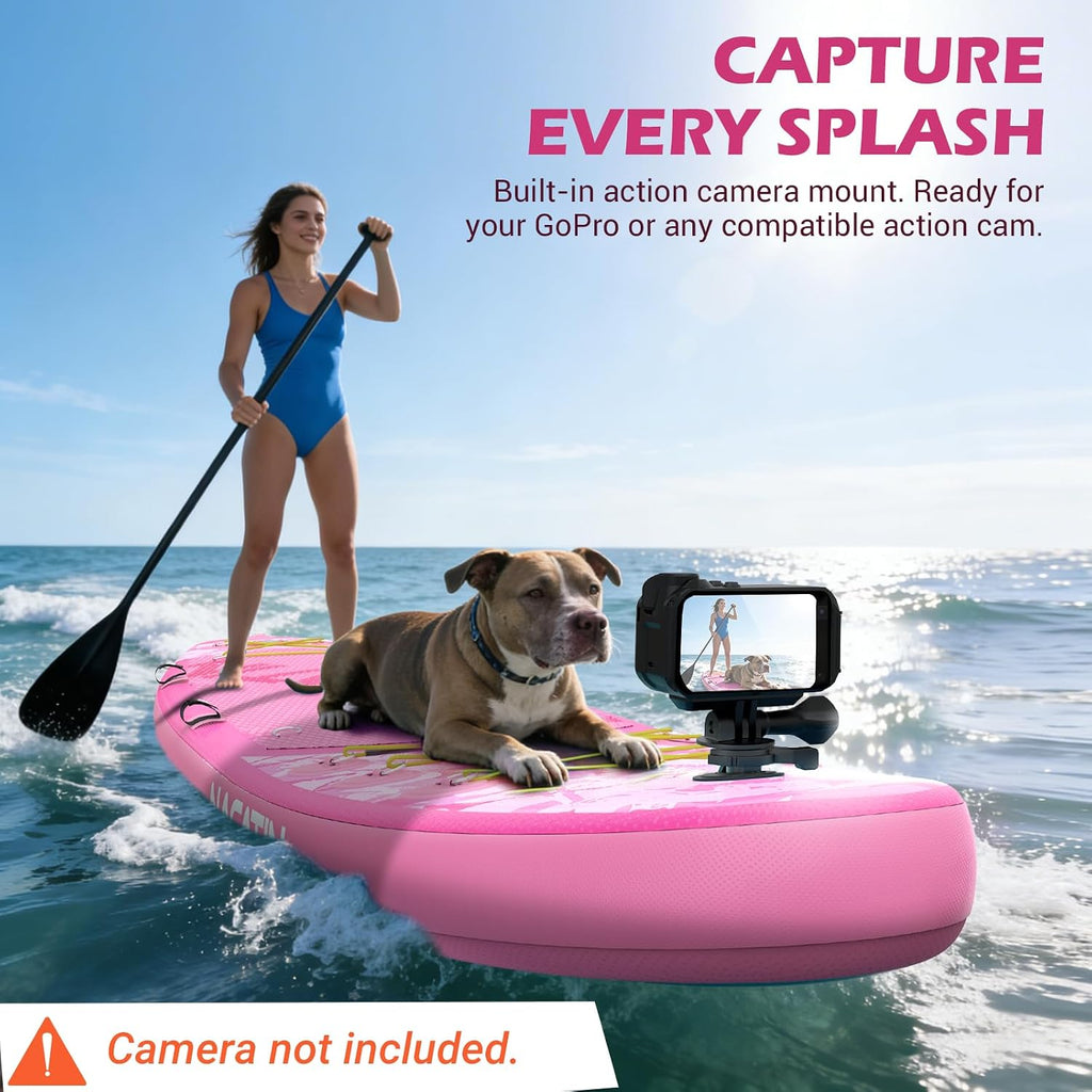 NACATIN Inflatable Stand Up Paddle Board,10'6'Upgrade Version Blow Up Paddle Boards for Adults with Premium SUP Accessories& Backpack,Adjustable Paddle,Camera Mount,Hand Pump, for Lake, River, Yoga