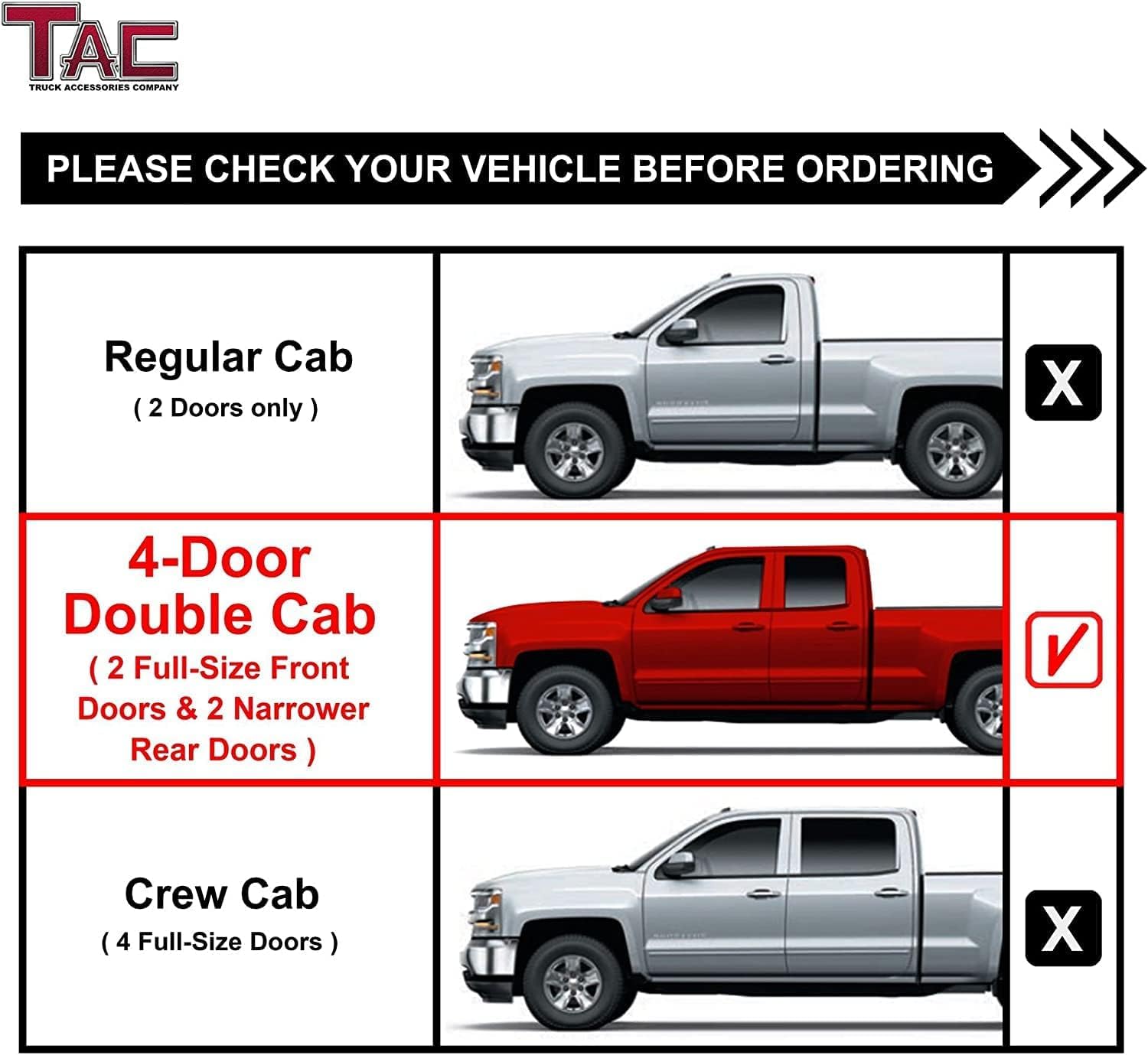 TAC Sniper Running Boards Fit 2007-2018 Silverado/Sierra 1500 EXT/Double Cab|2007-2019 2500/3500 EXT/Double Cab 4' Drop Side Steps Nerf Bars Automotive Exterior Accessories Fine Texture Black 2pcs