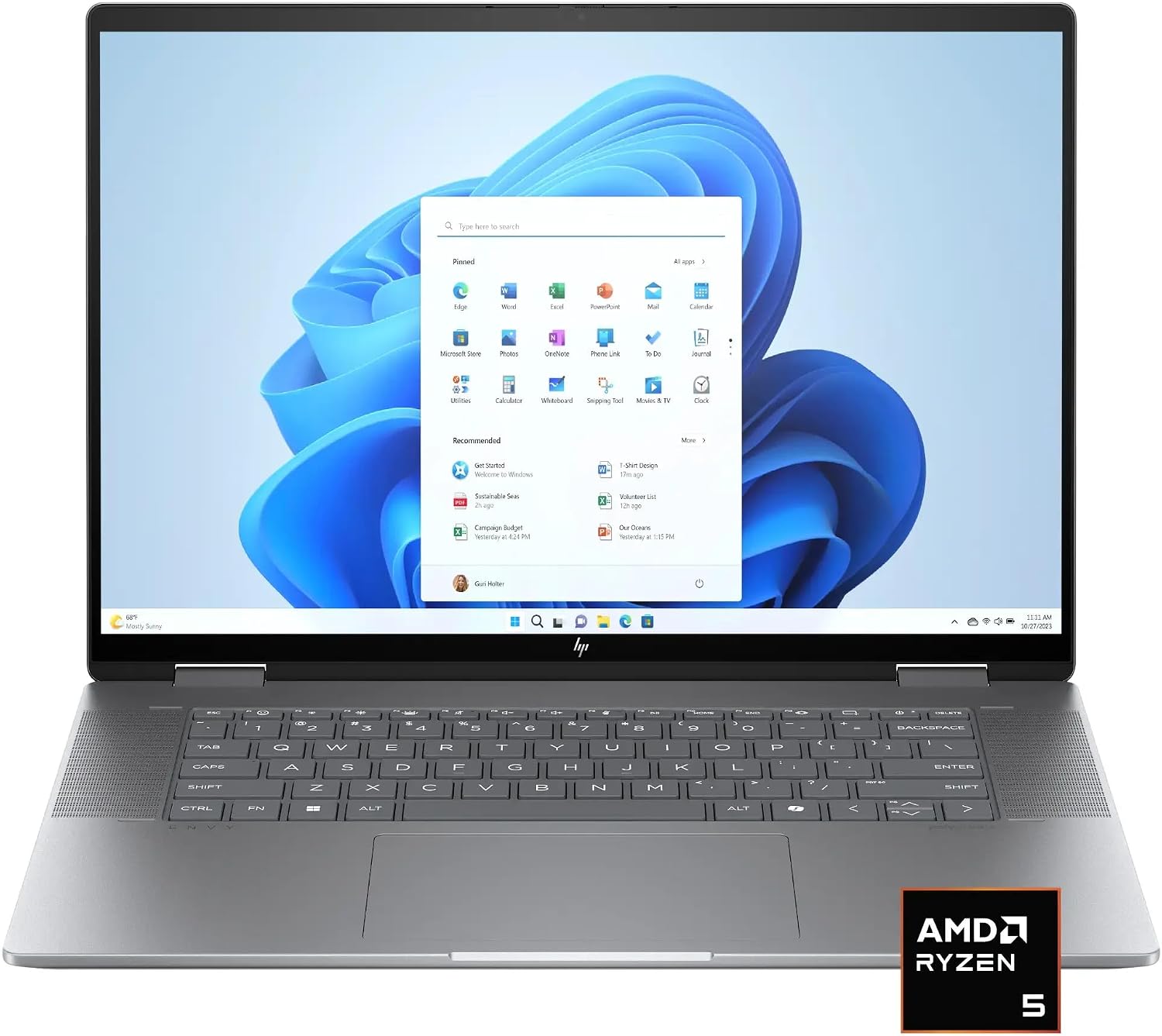 HP Envy x360 16' 2-in-1 Touchscreen Laptop for School and Hobbies, 6-Core AMD Ryzen 5 8640HS, 8GB LPDDR5 RAM, 1TB PCIe NVMe, Backlit KB, Wi-Fi 6E, Webcam, HDMI, Windows 11 Pro, w/BWE Accessories