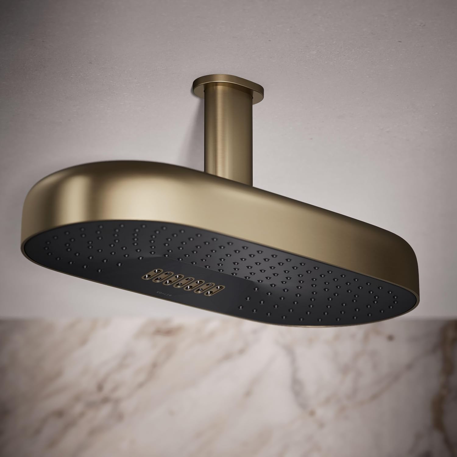 Kohler 26297-BV Statement® Oblong 18' two-function rainhead, 2.5 gpm, Vibrant Brushed Bronze