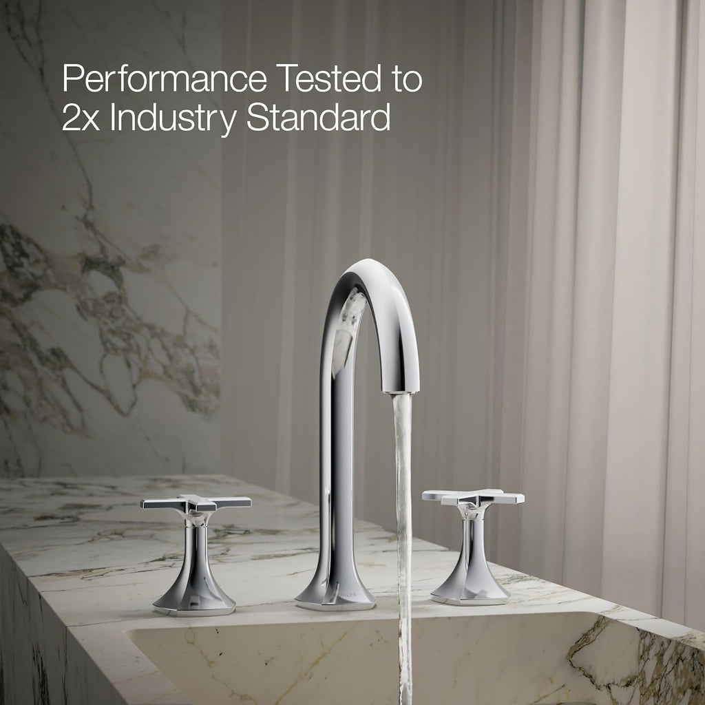 Kohler 27010-3-CP OCCASION™ Cross bathroom sink faucet handles, Polished Chrome