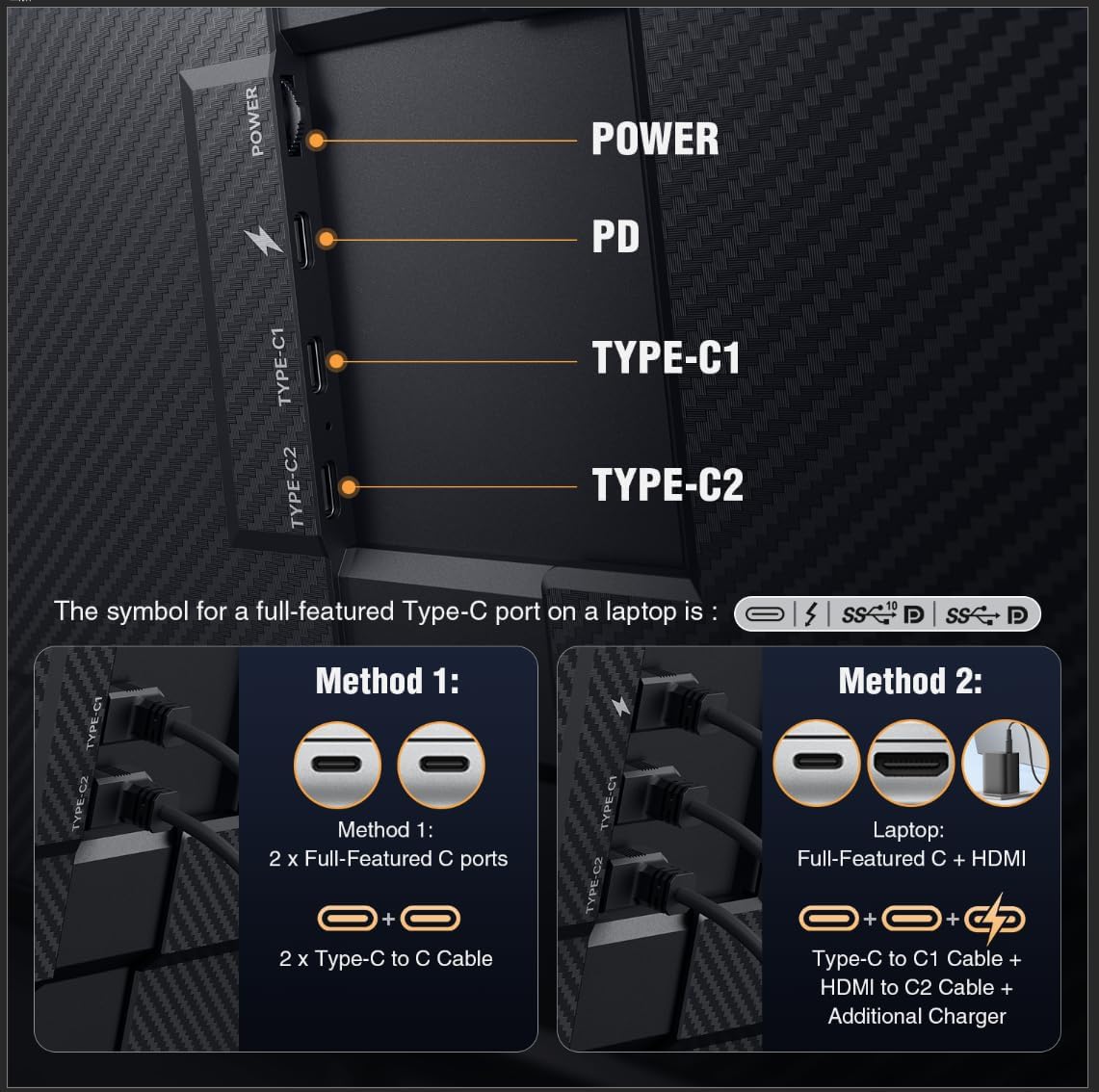 APILDELLA 15.6'' Triple Laptop Screen Extender, 1080P FHD Portable Dual Monitor for Laptop USB C HDMI, Plug-Play Monitor Extender for Triple Display for Mac/Windows, Fit 13'-17.3' Laptops