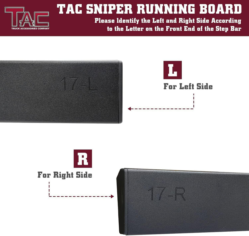 TAC Sniper Running Boards Compatible with 2019-2025 Ford Ranger SuperCrew Cab Truck Pickup 4' Drop Fine Texture Black Side Steps Nerf Bars Rock Slider Armor Off-Road Accessories (2pcs)
