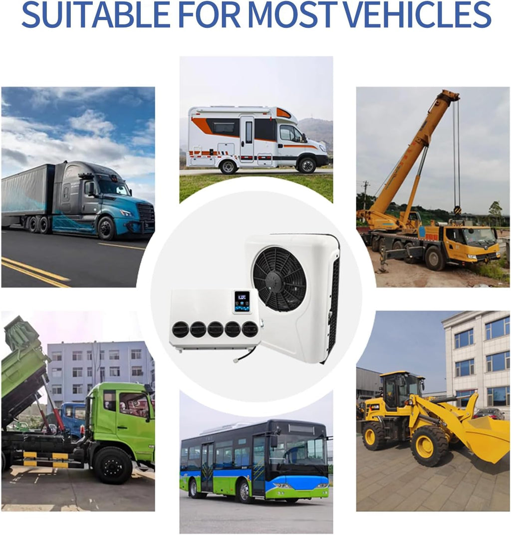 12v Truck air conditioner 8000BTU 12V dc air conditioning 12 Volt Electric split parking ac unit for semi truck Camper Van Automotive Bus Motorhome RV Boat Trailer