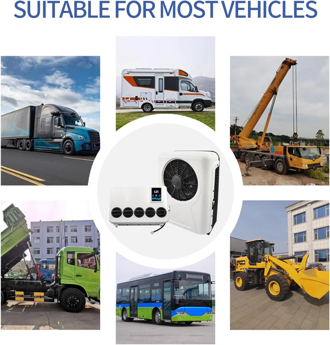 12v Truck air conditioner 8000BTU 12V dc air conditioning 12 Volt Electric split parking ac unit for semi truck Camper Van Automotive Bus Motorhome RV Boat Trailer