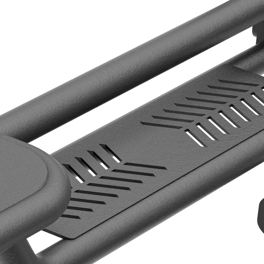 YZONA Running Boards Crew Cab Compatible with 2009-2014 Ford F150 F-150 SuperCrew Cab Super Duty Side Steps, Three Raised Steps Design Side Rail Nerf Bar Rock Sliders (4 Full Size Doors)