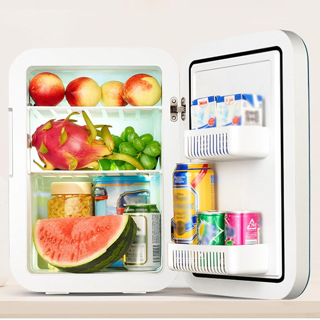 Mini Car Fridge, 220VAC/12V DC Portable Thermoelectric Cooler and Warmer Refrigerator 20 Liter Capacity for Cosmetics,Foods, Bedroom, Dorm, Office, Car