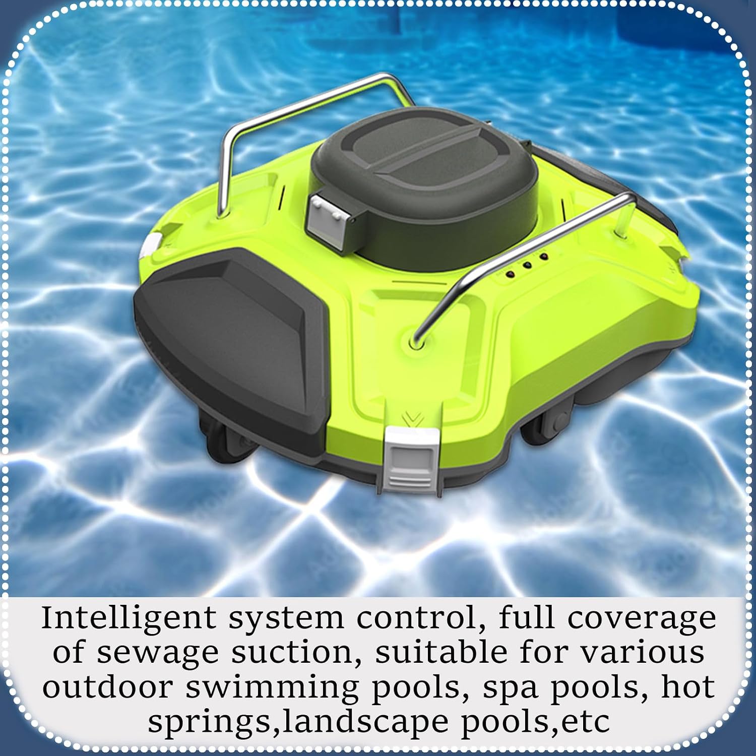 Automatic Pool Cleaning Robot,Pool Cleaner Automatic,Cordless Robotic Pool Vacuum,Pool Automatic Vacuum Cleaner, for Above Pools Up to 80m²,Automatically Dock