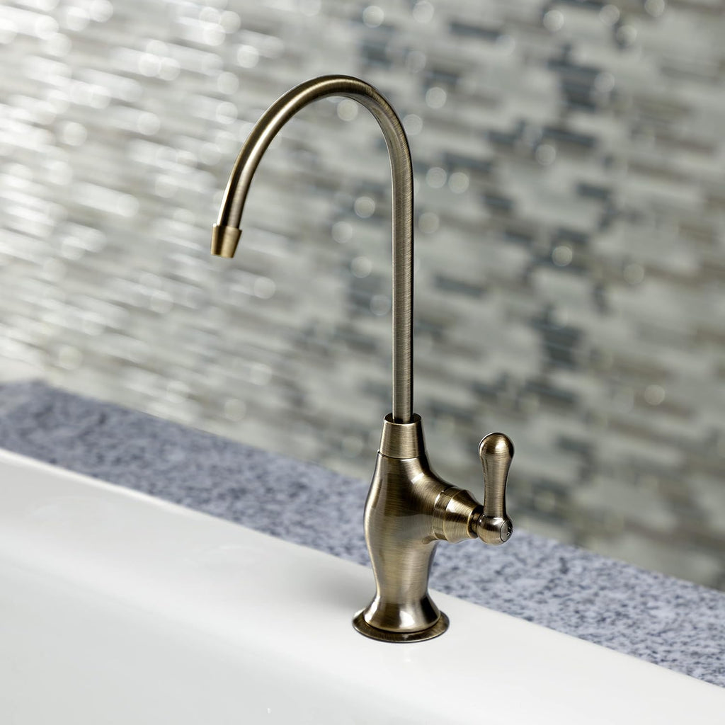 Kingston Brass KSAG3193AL Restoration Reverse Osmosis System Filtration Water Air Gap Faucet, Antique Brass