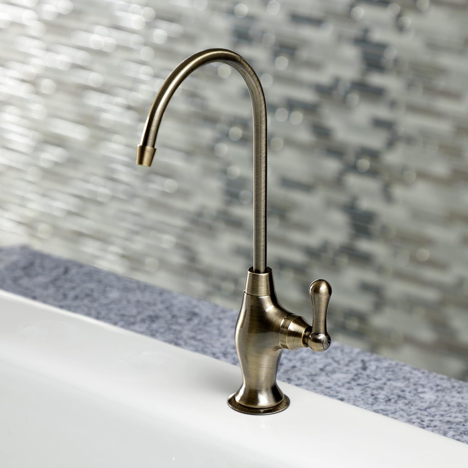 Kingston Brass KSAG3193AL Restoration Reverse Osmosis System Filtration Water Air Gap Faucet, Antique Brass