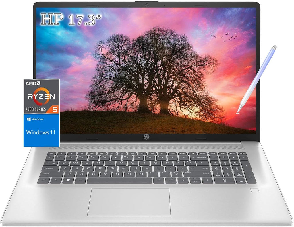 HP Laptops - 17 Inch Touchscreen Laptop with Stylus Pen - AMD Ryzen 5 7530U - Wi-Fi 6 - Camera Privacy Shutter - Ideal for College Students Business Office (Windows 11, 32GB RAM |1TB PCIe SSD)