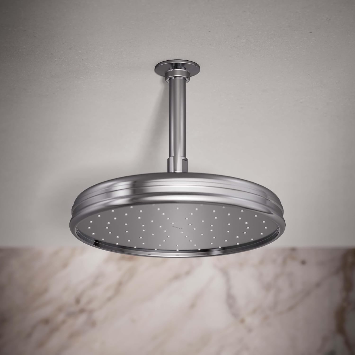 Kohler 13693-CP Traditional 10' single-function rainhead, 2.5 gpm, Polished Chrome