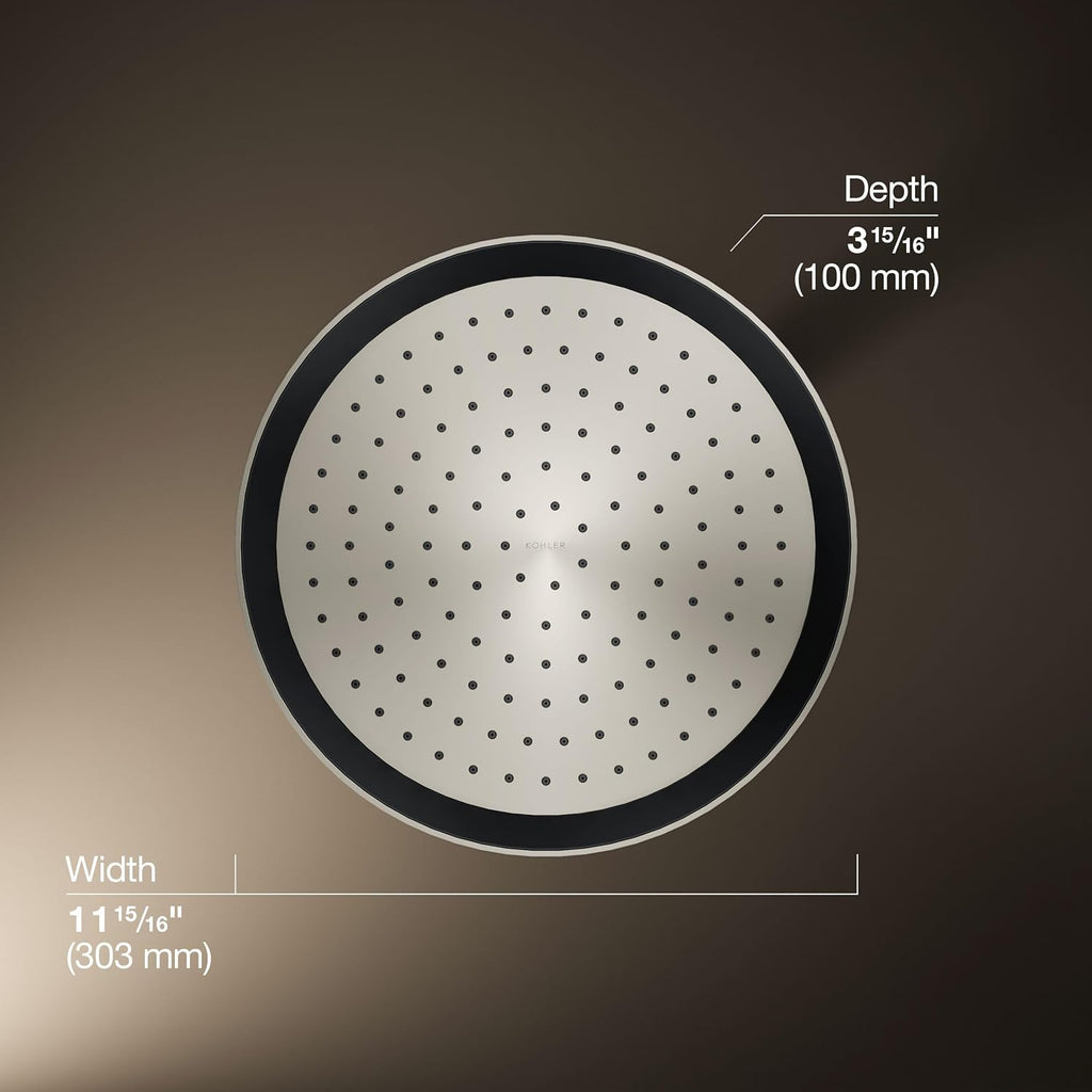 Kohler 26291-SN Statement® Round 12' single-function rainhead, 2.5 gpm, Vibrant Polished Nickel