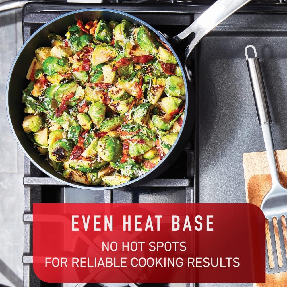 T-fal Platinum Hard Anodized Nonstick Cookware Set 12 Piece Oven Broiler Safe 500F, Lid Safe 350F Pots and Pans, Dishwasher Safe Black