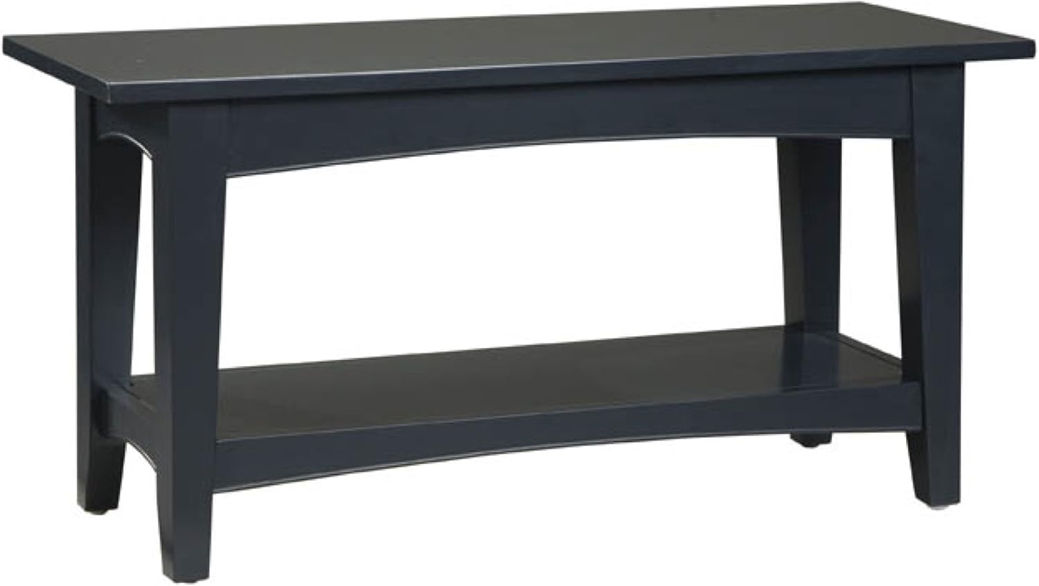 Alaterre Furniture Shaker Cottage Bench with Shelf, 36' W, Charcoal Gray