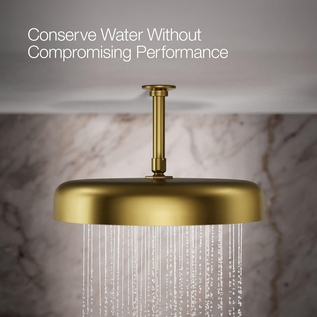 Kohler 26292-2MB Statement® Round 14' single-function rainhead, 2.5 gpm, Vibrant Brushed Moderne Brass
