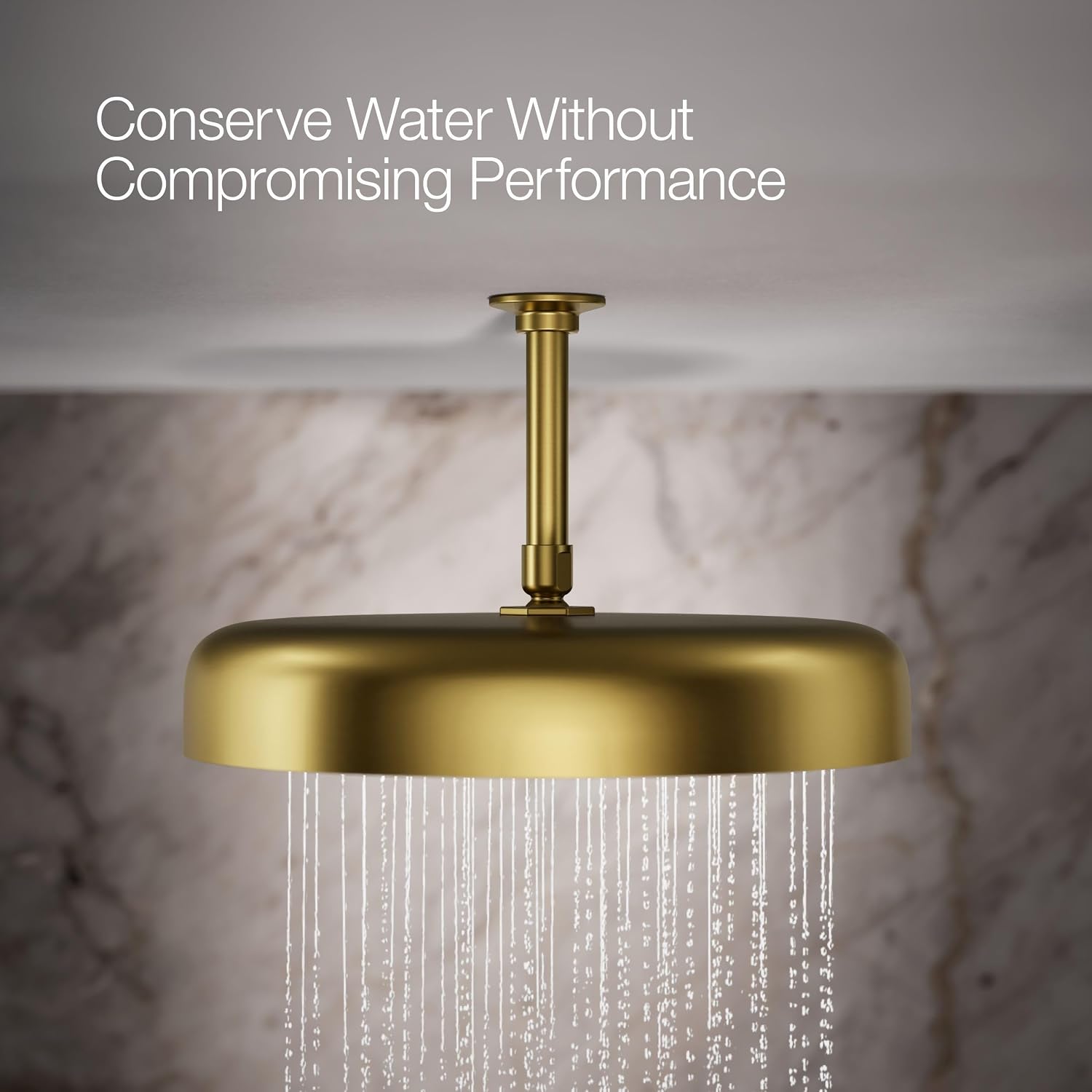 Kohler 26292-2MB Statement® Round 14' single-function rainhead, 2.5 gpm, Vibrant Brushed Moderne Brass