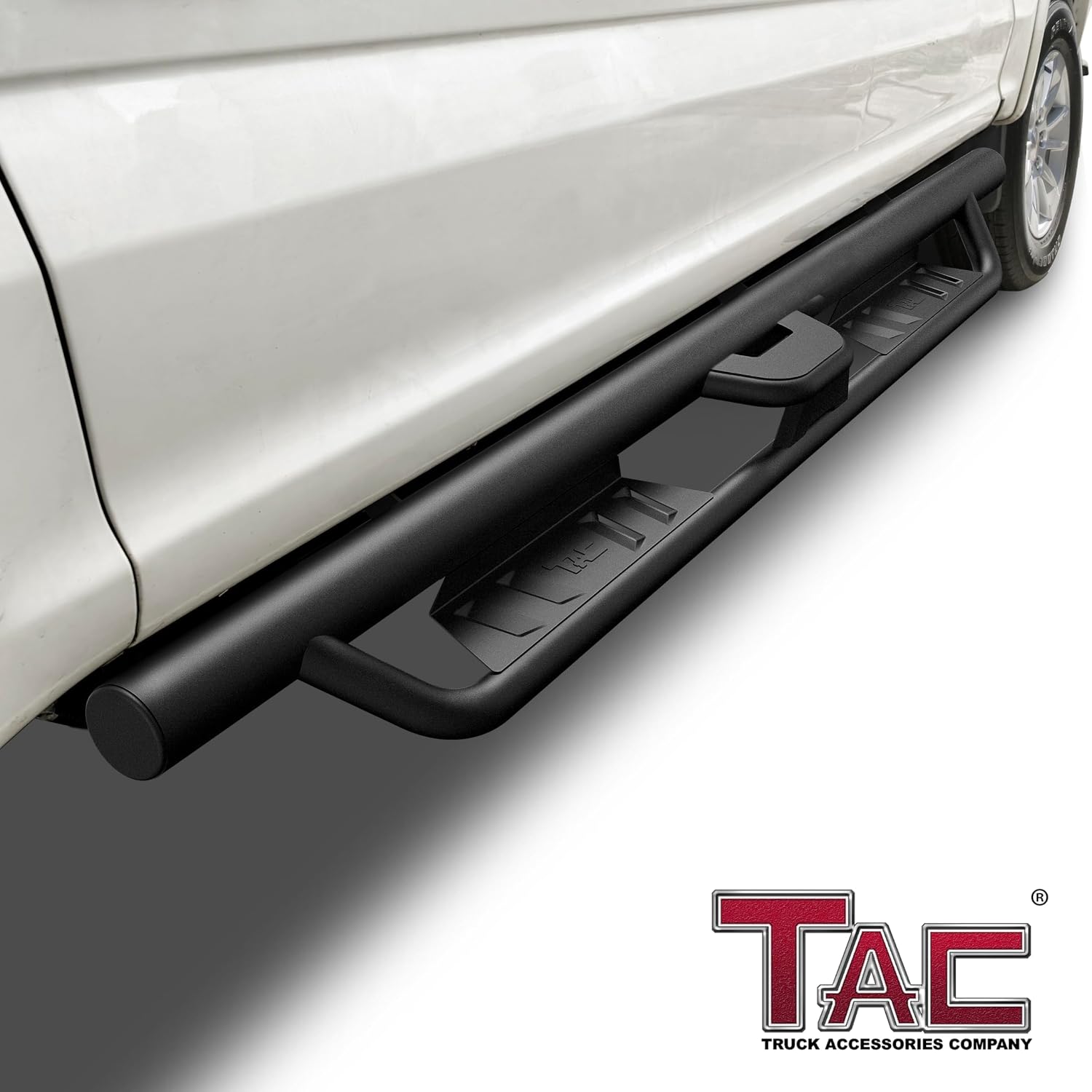 TAC EHD Running Boards Compatible with 2015-2026 Ford F150 Supercrew Cab| 2022-2026 F150 Lightning EV| 2017-2026 F250/F350/F450/F550 Super Duty Crew Cab| Side Steps| Nerf Bars| Two-Stair