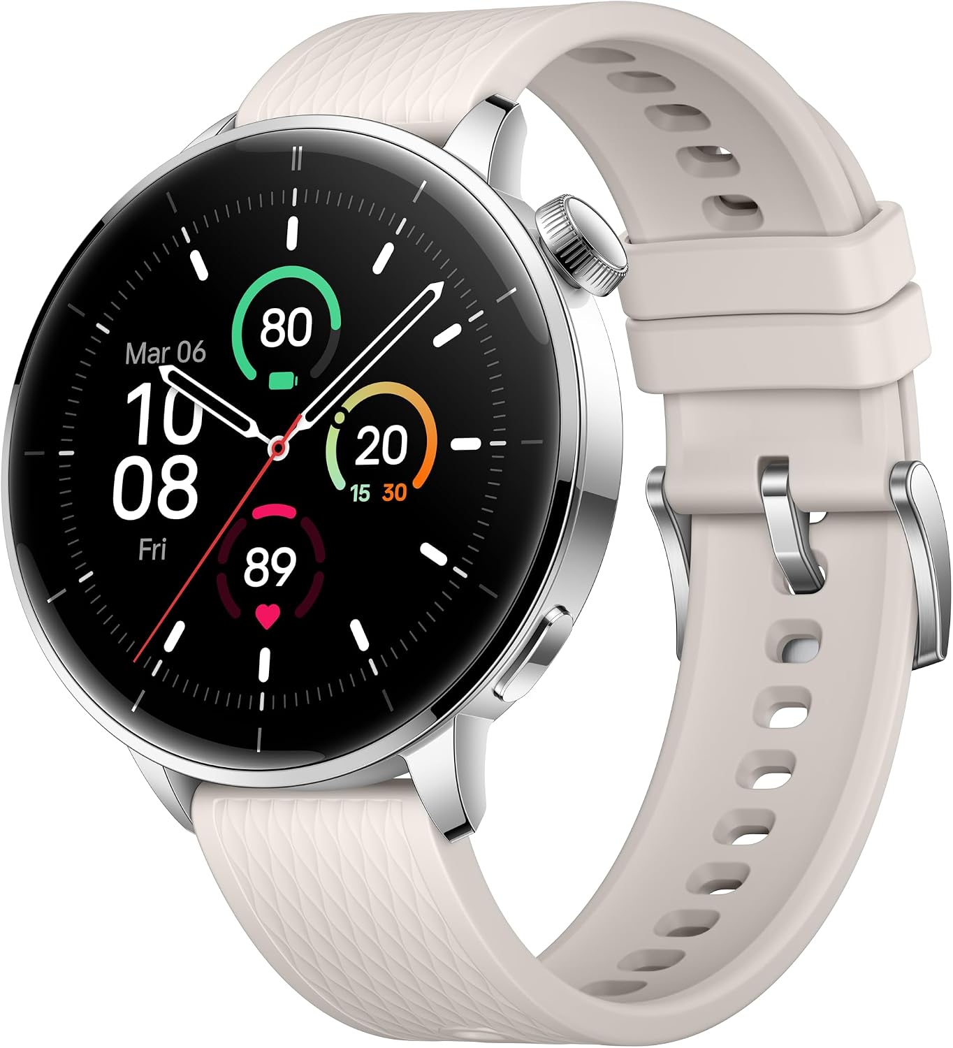 OnePlus Watch 3 43mm Silver Steel, 1.32-Inch Round Display, Silver Steel, WearOS, 32GB Storage, Sleep Tracking, 345mAh Battery, Bluetooth, Lithium Ion, Multi-GNSS, not Compatible with iOS