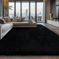 10X14 Large Shag Area Rugs for Living Room Bedroom,Big Soft Black Fluffy Rug for Bedroom Dorm,Indoor Carpet Plush Rugs for Living Room Home Decor,Black