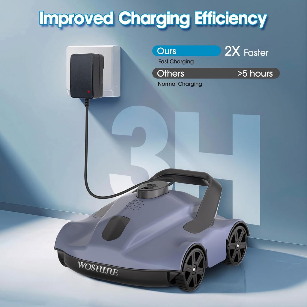 Wireless Swimming Pool Cleaning Robot, with A Battery Life of 130 Minutes and A Maximum Coverage Area of 1,076 Square Feet, is Suitable for Underground Swimming Pools