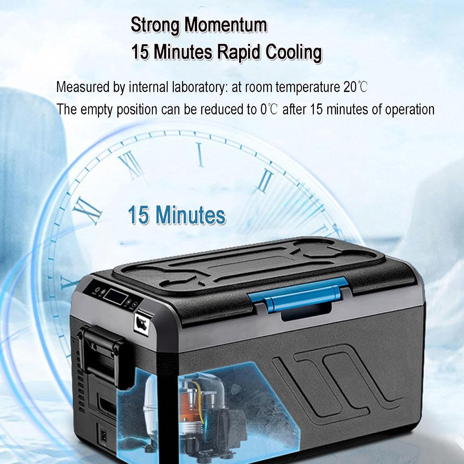 Car Refrigerator, Portable Car Fridge Freezer Electric Compressor Cooler with 12/24V DC &100~240V AC for Car, RV, Truck, Van, Boat, Camping, Travel, Fishing Outdoor,32L