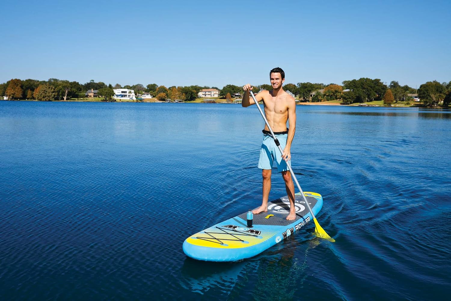 WOW Sports - Rover Paddleboard - Inflatable Paddleboard with Pump & Carrying Case - Perfect Lake Accessory