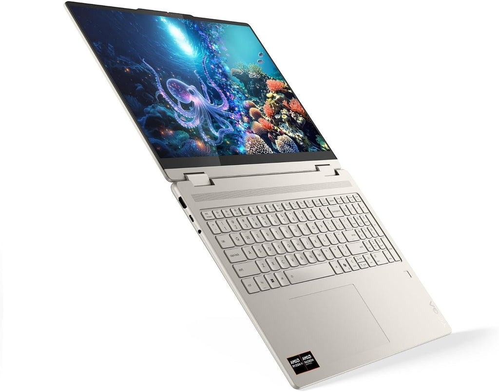 Lenovo 2025 Yoga 7 2-in-1 16AKP10 Personal Laptop - 16' 1920x1200 Touchscreen - 8-Core AMD Ryzen AI 7 350-16GB RAM 1TB SSD - Wi-Fi 7 - Fingerprint Reader - FHD 1080p + IR Camera - W11H - Seashell
