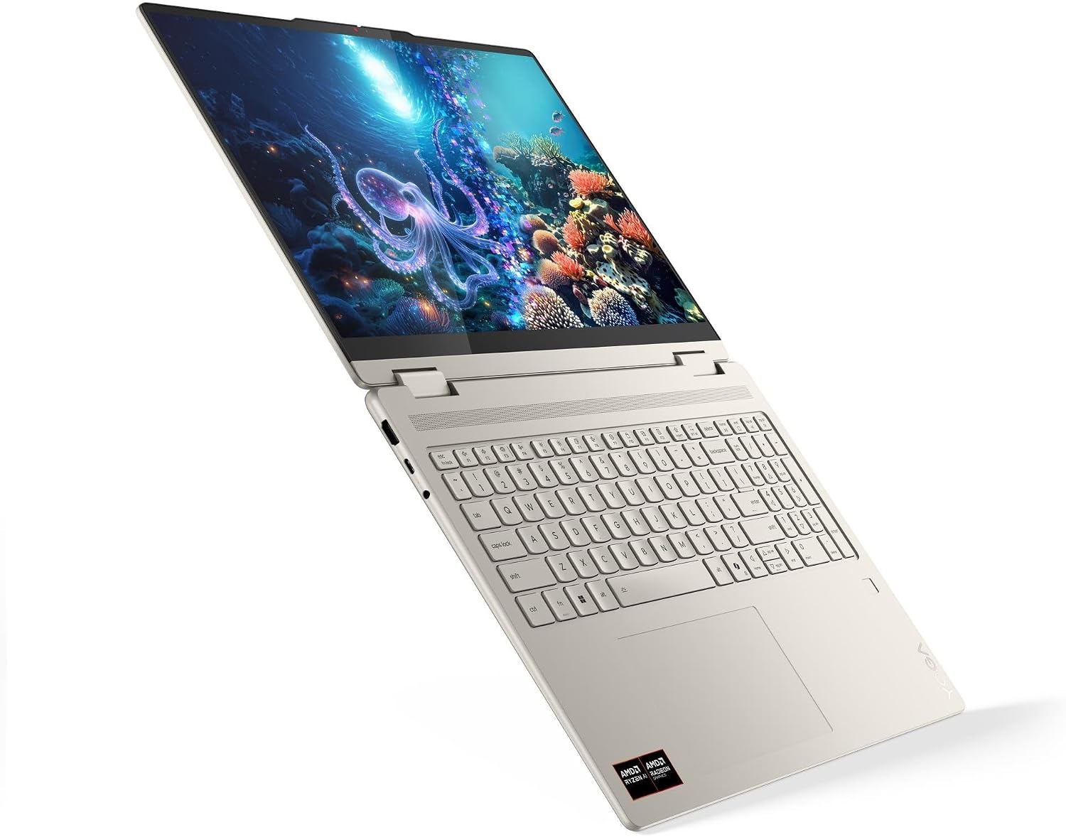 Lenovo 2025 Yoga 7 2-in-1 16AKP10 Personal Laptop - 16' 1920x1200 Touchscreen - 8-Core AMD Ryzen AI 7 350-16GB RAM 1TB SSD - Wi-Fi 7 - Fingerprint Reader - FHD 1080p + IR Camera - W11H - Seashell