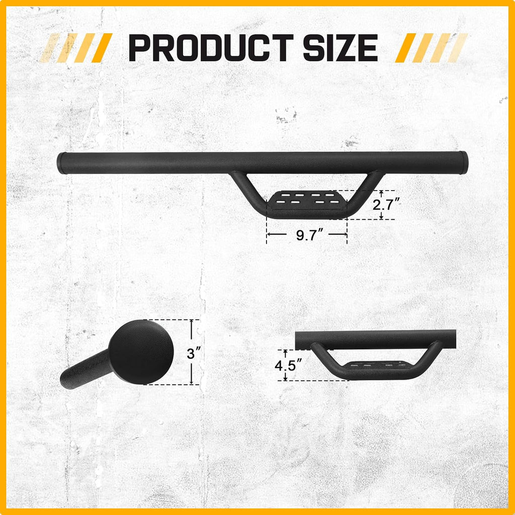 SMANOW Running Boards Compatible with 2017-2026 F250 F350 F450 F550 Regular/Standard/Single Cab, 4 inch Carbon Steel Drop Down Side Steps Rock Sliders, Matte Textured Black Style Step Bars