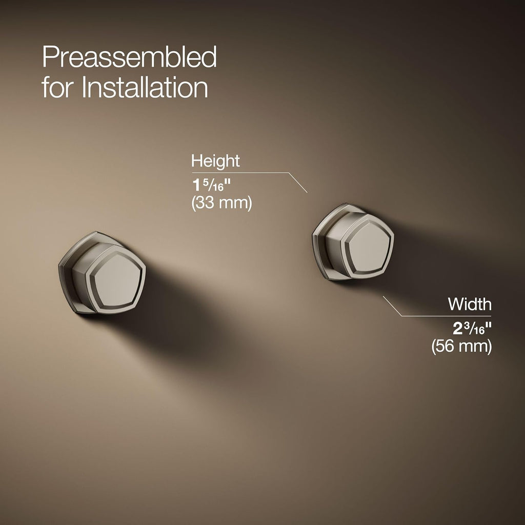 KOHLER T27013-9-BN Occasion Wall-Mount Bathroom Sink Faucet Knob Handle Trim in Vibrant Brushed Nickel