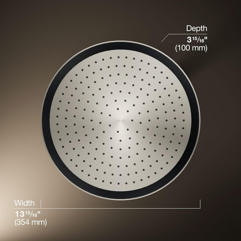 Kohler 26292-SN Statement® Round 14' single-function rainhead, 2.5 gpm, Vibrant Polished Nickel