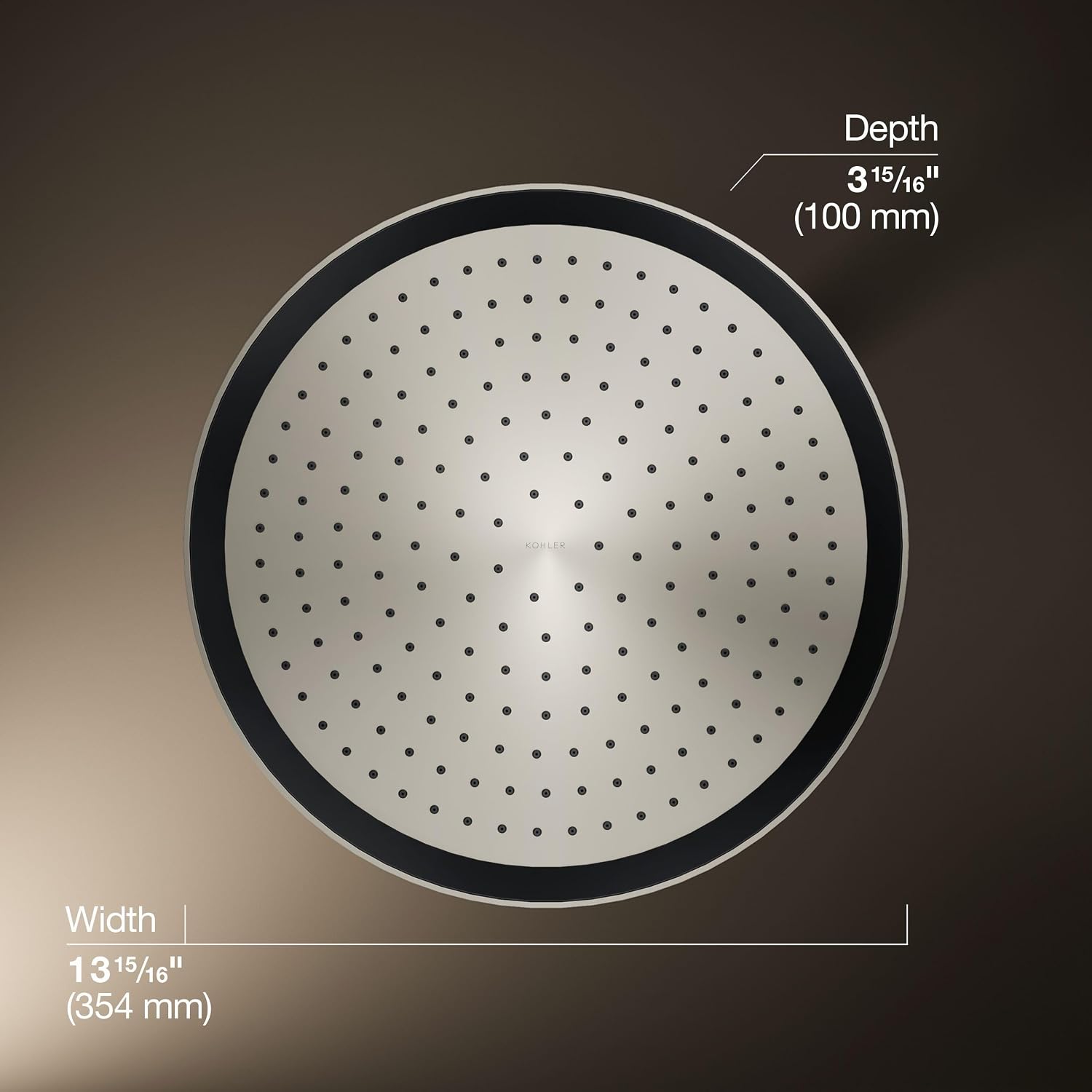 Kohler 26292-SN Statement® Round 14' single-function rainhead, 2.5 gpm, Vibrant Polished Nickel