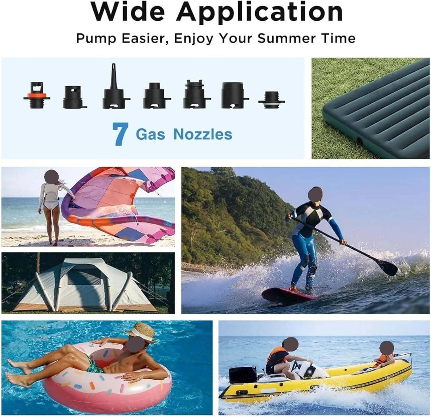 Tire Inflator, Paddle Board Pump Electric Portable SUP Pump Dual-Stage Inflation & Auto-Off Air Pump For Stand Up Paddle,Dual Use Air Pump