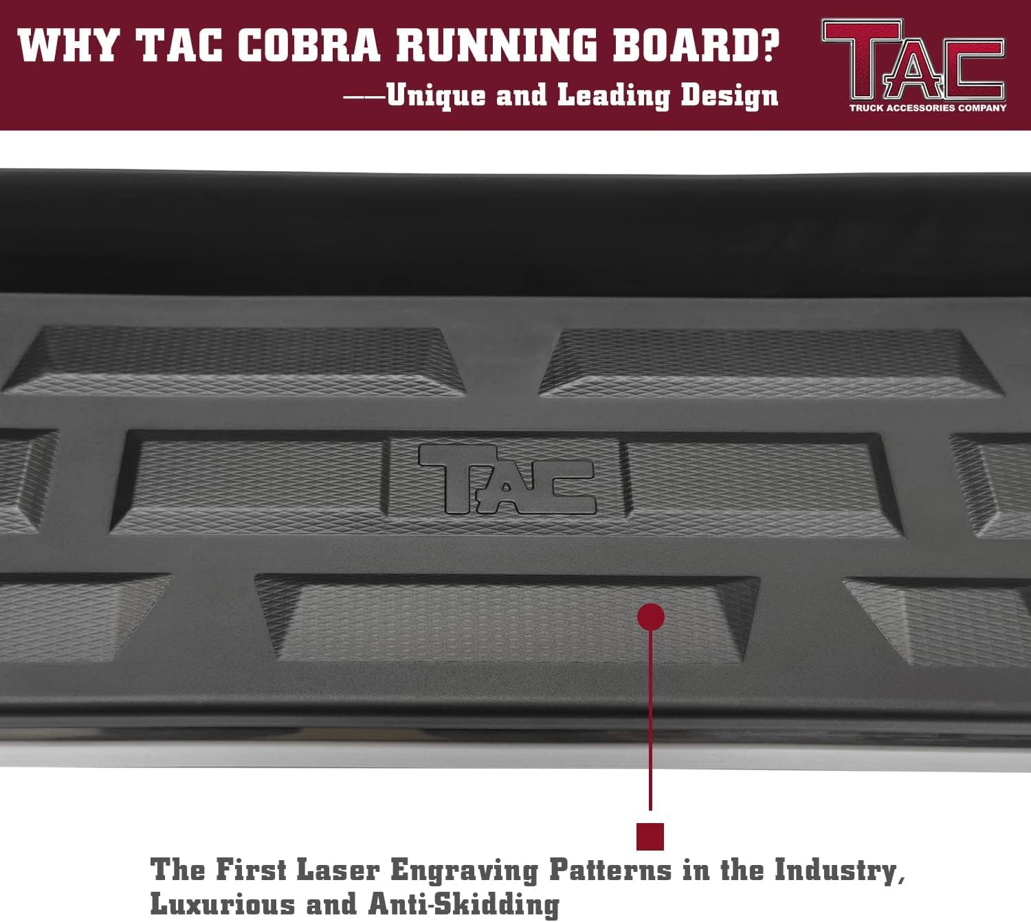 TAC Cobra Running Boards Compatible with 2022-2024 RIVIAN R1S R1T SUV Side Steps Nerf Bars Step Rails Aluminum Black Off-Road Exterior Accessories (2pcs)